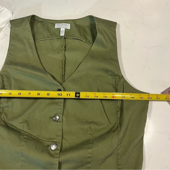 Sofia Jeans Green Twill Vest Large - Picture 7 of 7